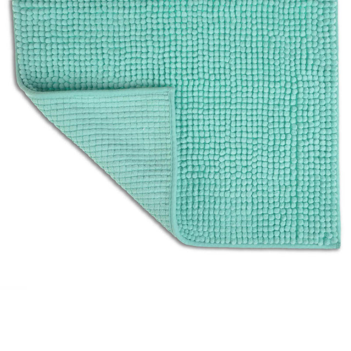 Supersoft Chenille Non-Slip Bath Mat Aqua -  - Ideal Textiles