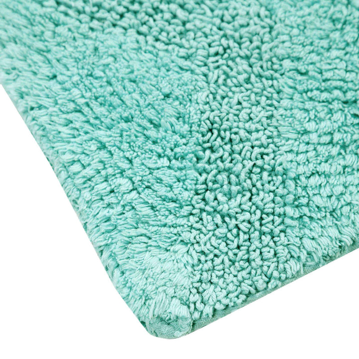 Chevron 100% Cotton Bath Mat Aqua -  - Ideal Textiles