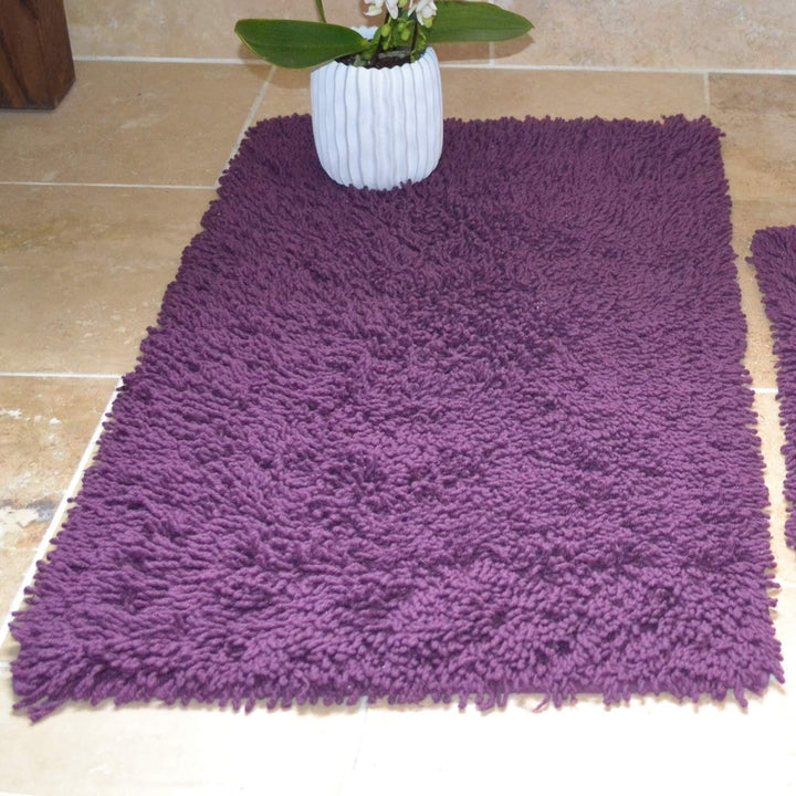 Tumble Twist Bath & Pedestal Mat Set Purple -  - Ideal Textiles