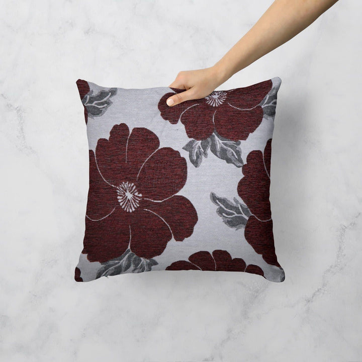 Kira Poppy Aubergine Cushion Covers 22" x 22" -  - Ideal Textiles