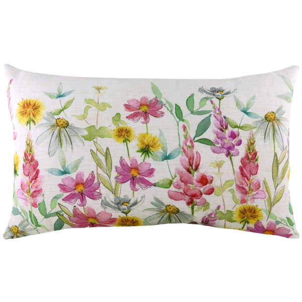 Wild Flowers Ava Multicolour Boudoir Cushion Covers 12'' x 20'' -  - Ideal Textiles