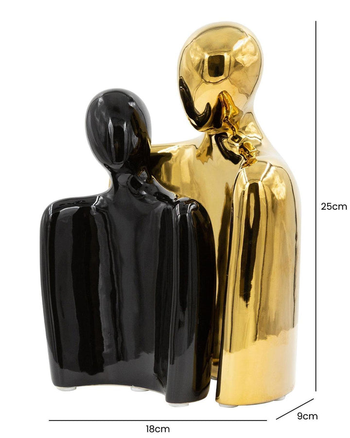 Eros Bust Gold & Black Couple Figurine - Ideal
