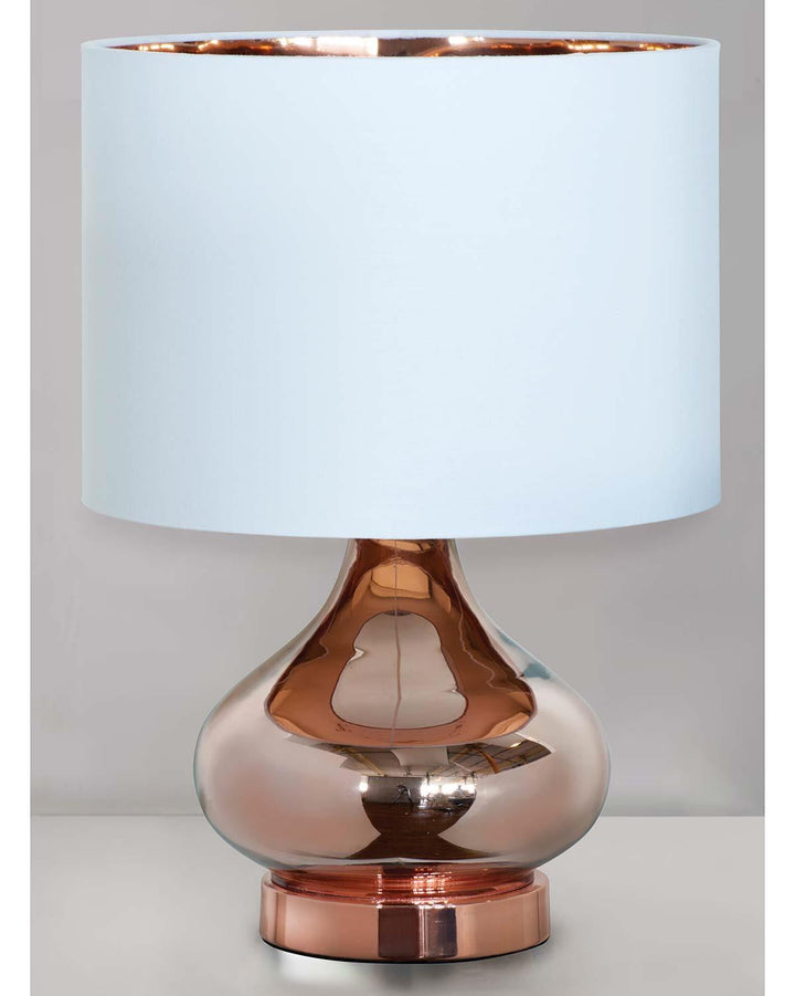Copper Clarissa Table Lamp with White Shade - Ideal