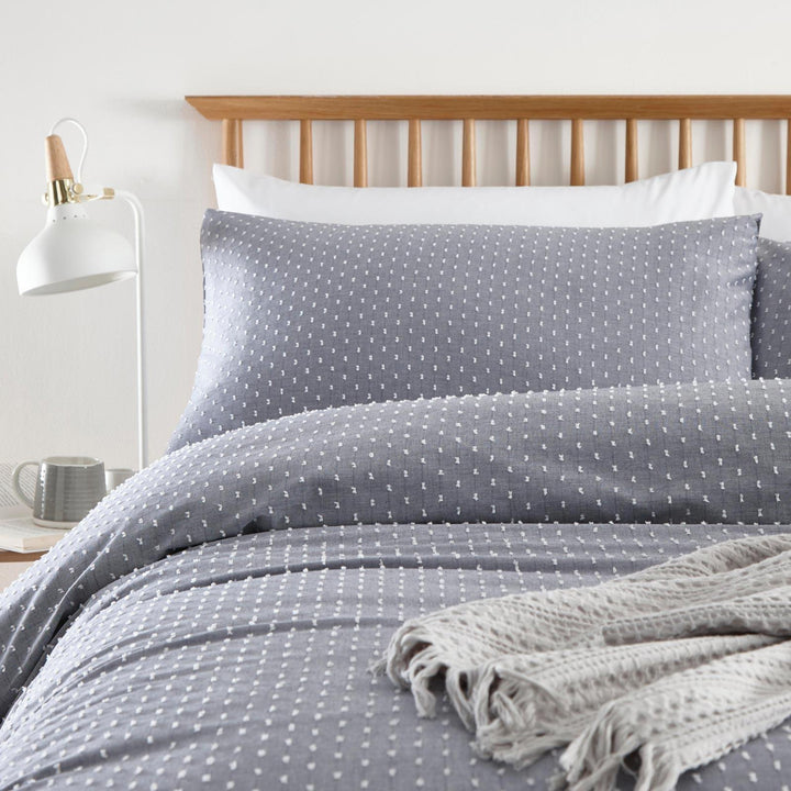 Waterford Woven 100% Cotton Blue Duvet Cover Set - Ideal