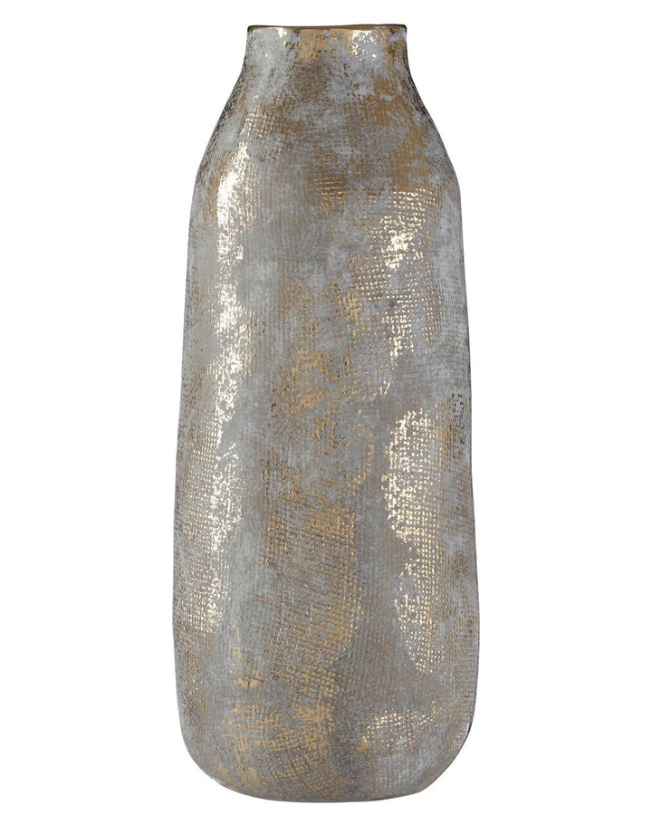 Large Callie Grey & Gold Ceramic Vase - Ideal