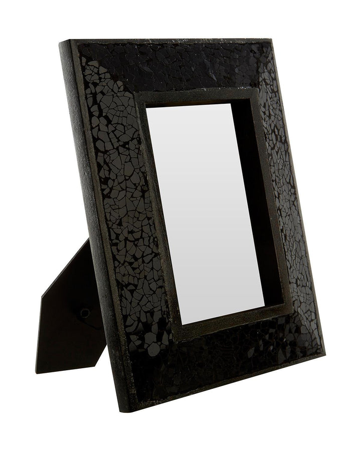 Elegant Black Mosaic Photo Frame for 5x7" Photos - Ideal