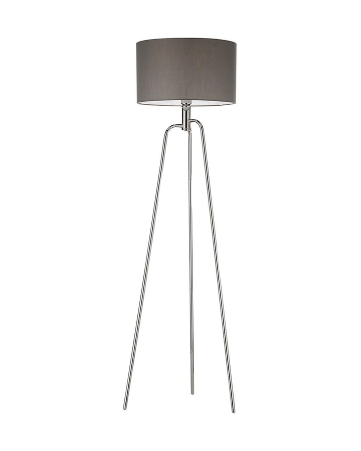 Jerry Floor Lamp Chrome - Grey Shade - Ideal