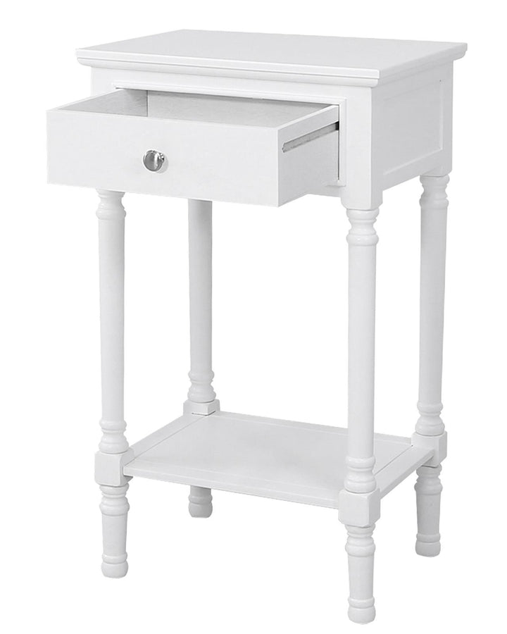 Braemar White Wood Side Table - Ideal
