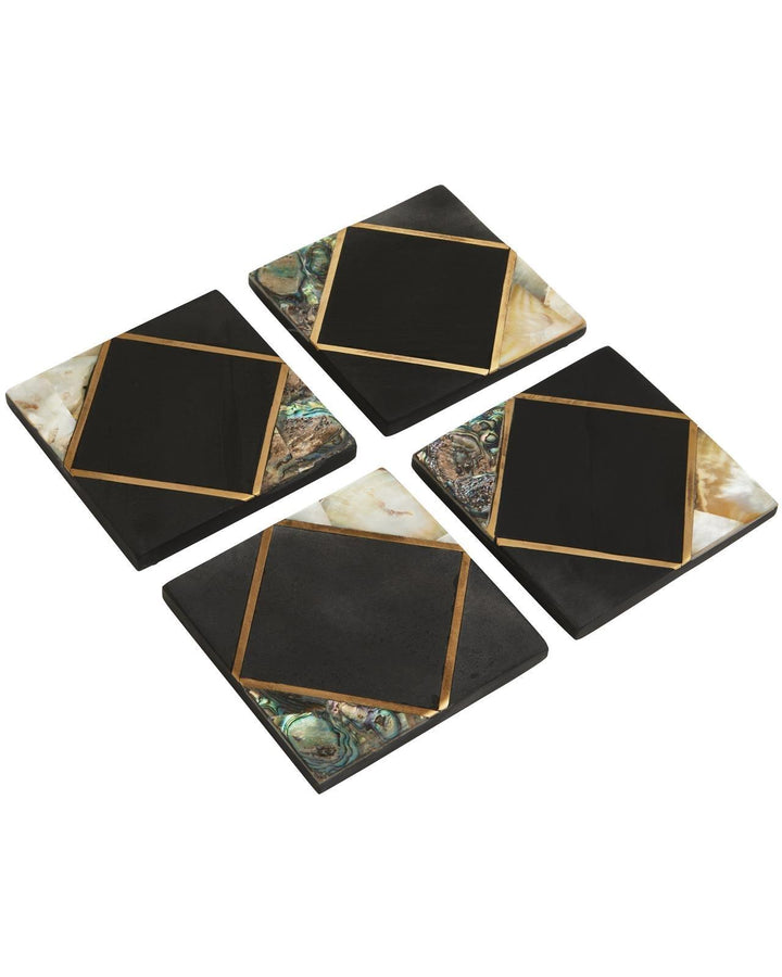 Set of 4 Aurora Square Slate Coasters - Ideal