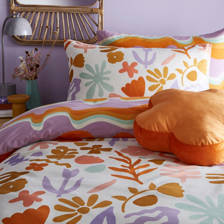 Amelie Abstract Floral Reversible Duvet Cover Set - Ideal
