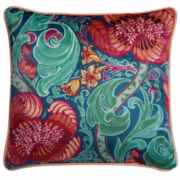 Down the Dilly Velvet Blue Cushion Cover 17" x 17" - Ideal