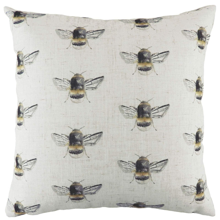 Bee Happy Repeat Watercolour Bumblebee Print Cushion Covers 17'' x 17'' -  - Ideal Textiles