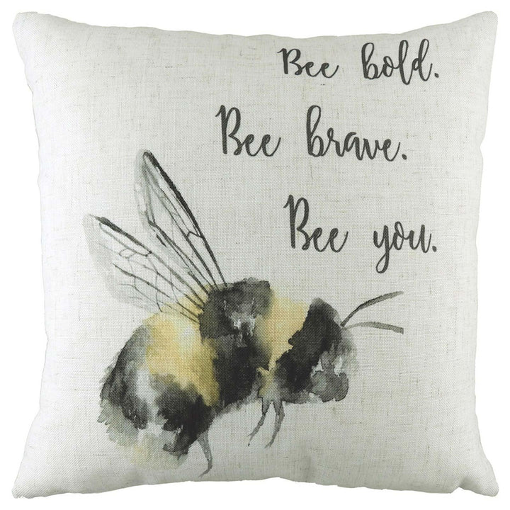 Bee You Watercolour Bumblebee Print Cushion Covers 17'' x 17'' -  - Ideal Textiles