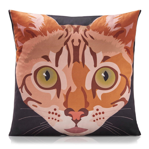 Bengal Cat Velvet Cushion Cover 18" x 18" -  - Ideal Textiles