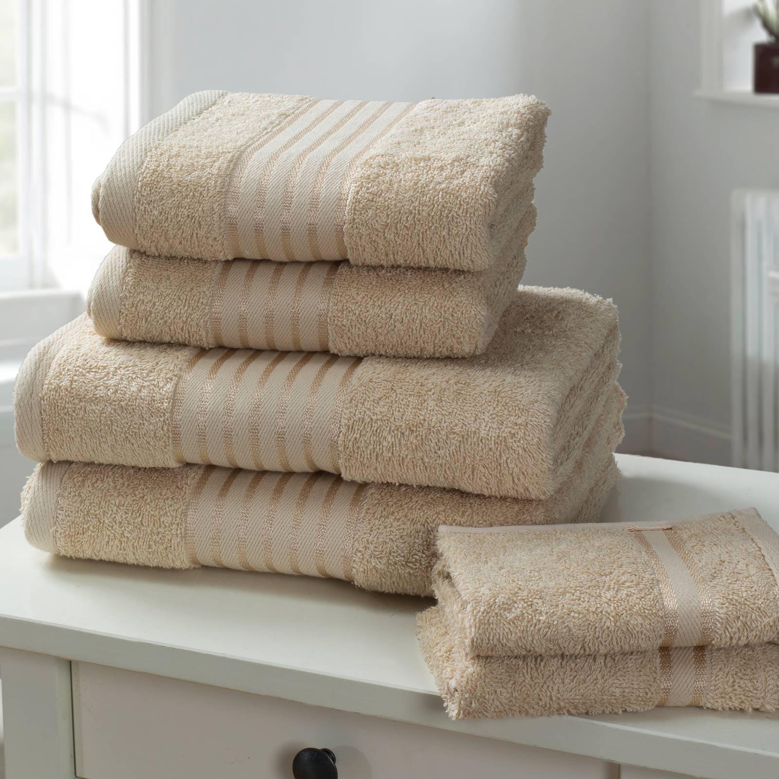 Rapport Windsor 100 Cotton 6 Piece Towel Bale Biscuit Ideal Textiles