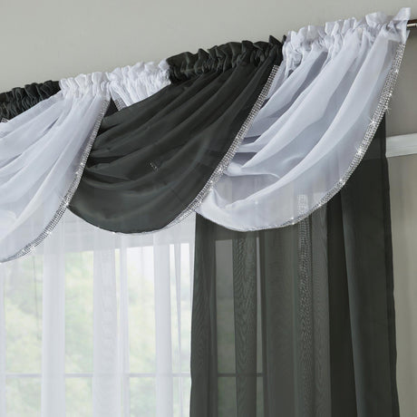 Glitter Diamante Black Voile Curtain Swags Voile Curtain Alan Symonds   