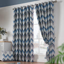 Oslo Blockout Eyelet Curtains Blue Eyelet Curtains Alan Symonds 66'' x 54''  