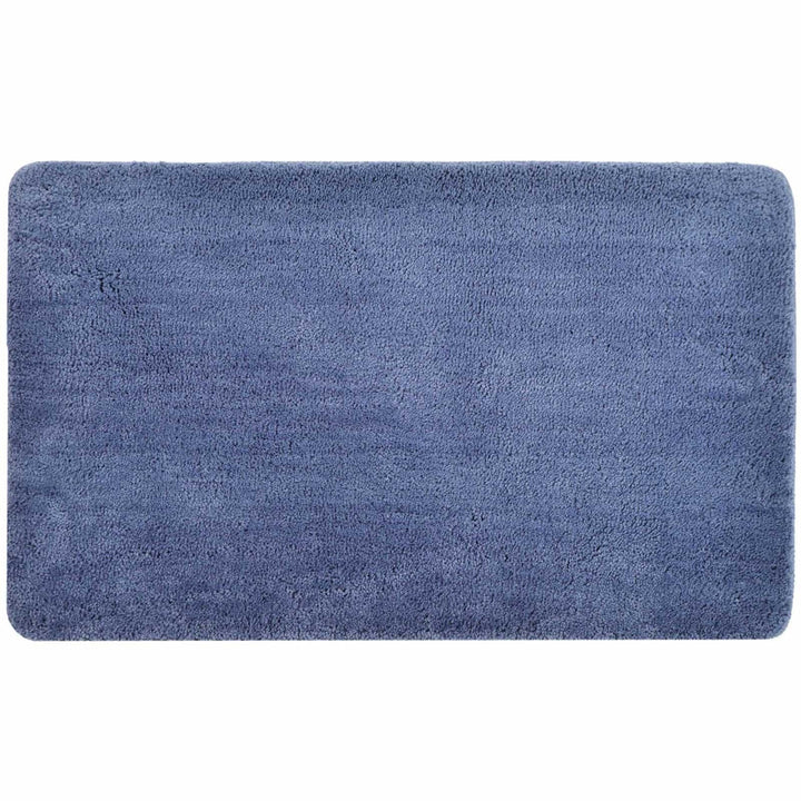 Luxury Microfibre Non-Slip Bath Mat Blue -  - Ideal Textiles