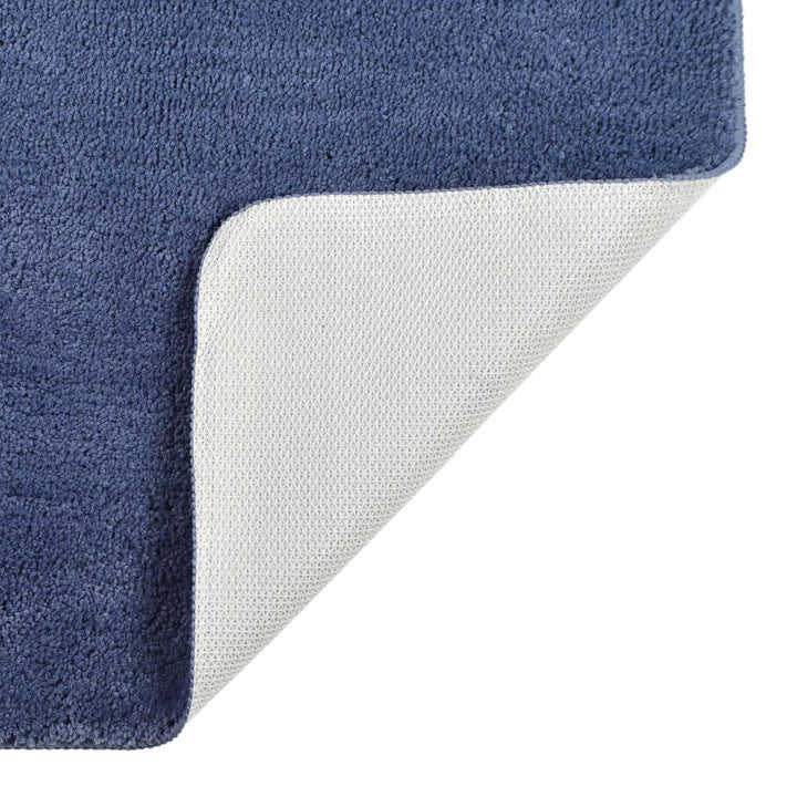 Luxury Microfibre Non-Slip Pedestal Mat Blue -  - Ideal Textiles