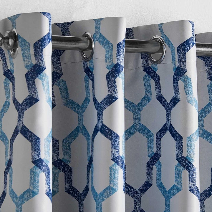Georgia Thermal Blockout Eyelet Curtains Blue -  - Ideal Textiles