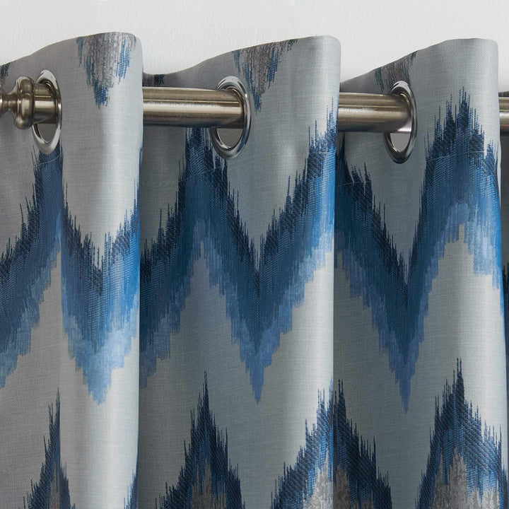Oslo Thermal Blockout Eyelet Curtains Blue -  - Ideal Textiles