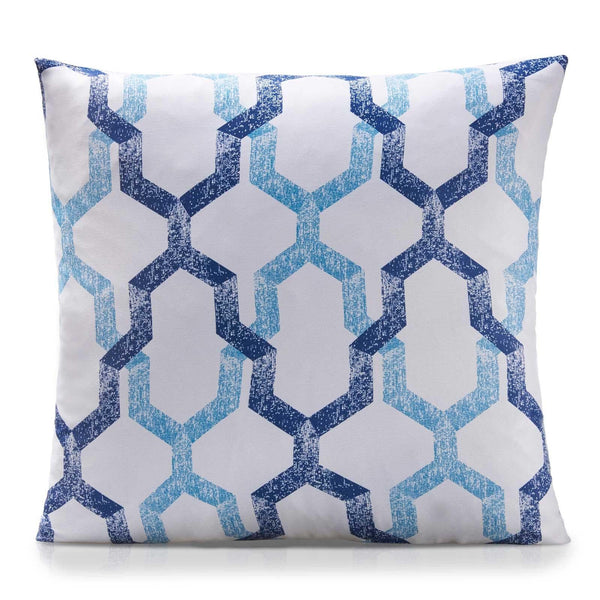 Georgia Trellis Print Blue Cushion Cover 18" x 18" -  - Ideal Textiles