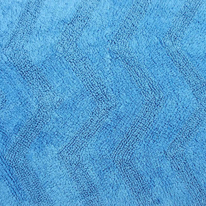 Chevron 100% Cotton Bath Mat Blue -  - Ideal Textiles
