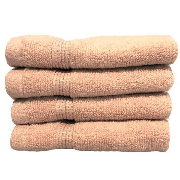 Zero Twist Blush Pink Egyptian Cotton 4 Piece Face Cloth Set -  - Ideal Textiles