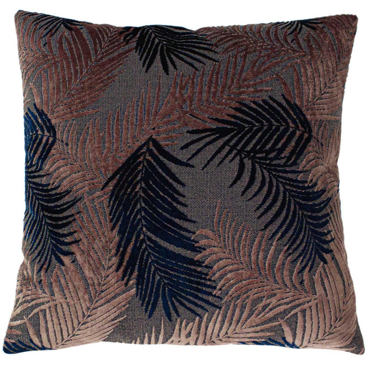 Palm Grove Velvet Jacquard Blush & Navy Cushion Covers 20'' x 20'' -  - Ideal Textiles