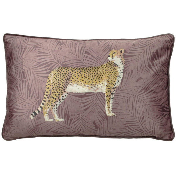 Cheetah Forest Tropical Velvet Blush Pink Cushion Covers 12'' x 20'' -  - Ideal Textiles