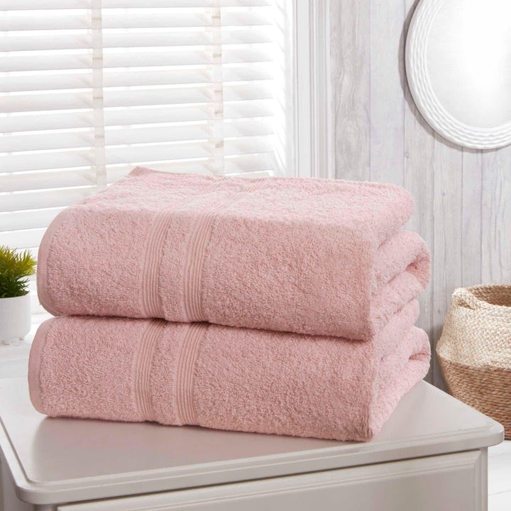 Camden Blush Pink 2 Piece Bath Sheet Towel Set -  - Ideal Textiles