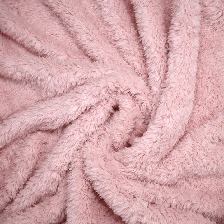 Teddy Bear Fleece Blush Pink Throw Blankets -  - Ideal Textiles