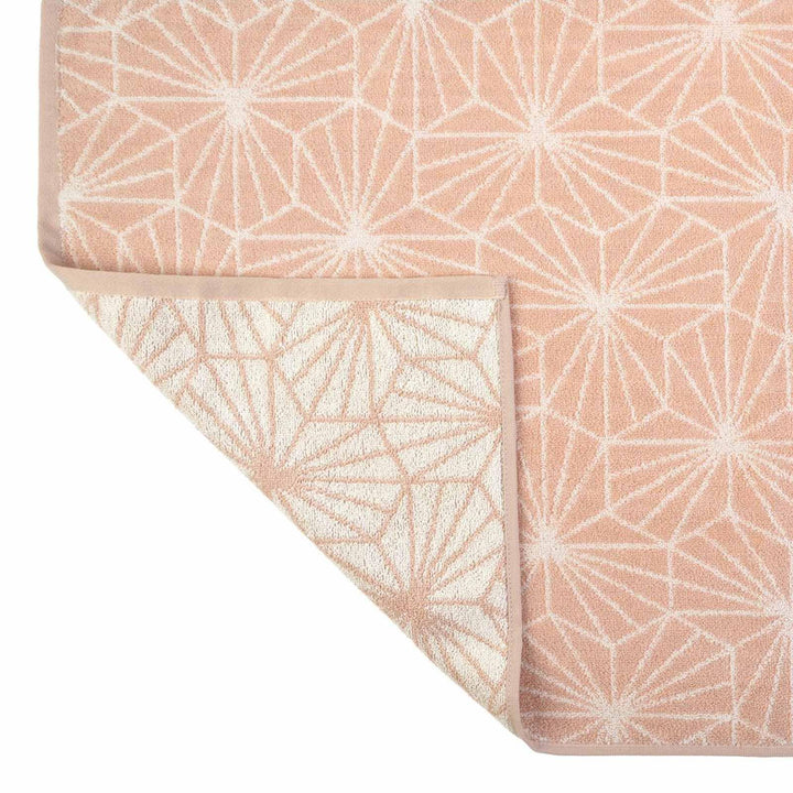 Madrid Geometric Jacquard Cotton Towel Blush -  - Ideal Textiles