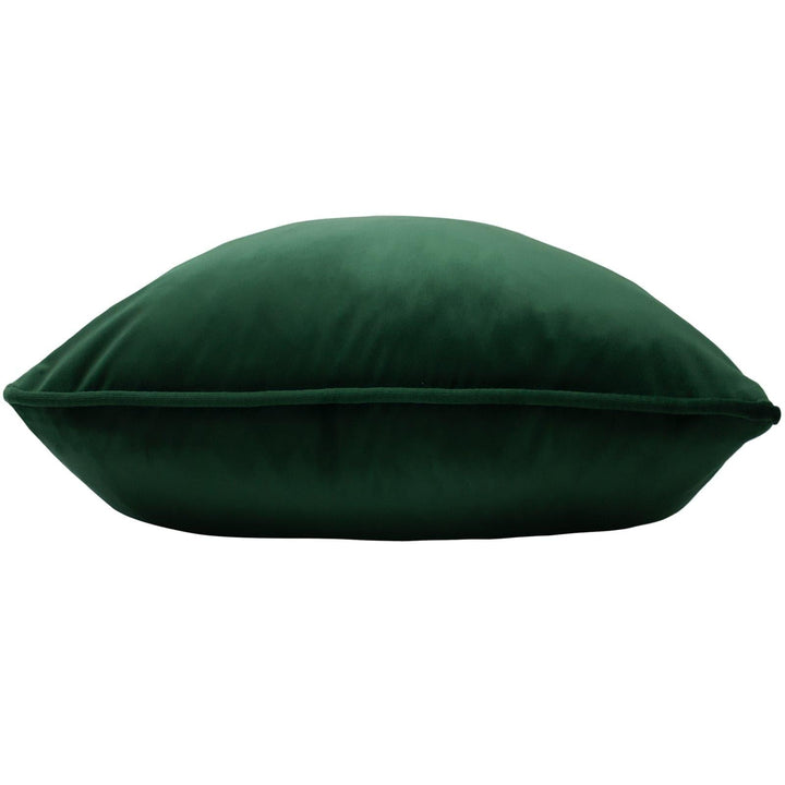 Opulence Soft Velvet Piped Bottle Green Filled Cushions 22'' x 22'' -  - Ideal Textiles