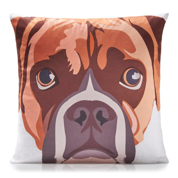 Boxer Dog Velvet Cushion Cover 18" x 18" -  - Ideal Textiles