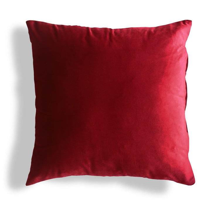 Opulence Plain Velvet Cushions Burgundy 20'' x 20'' - Cushion Cover Only - Ideal Textiles