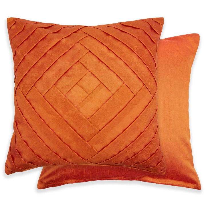 Serenity Pleated Burnt Orange Cushion Cover 17'' x 17'' - Ideal
