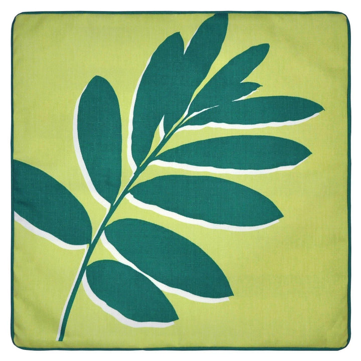 Leaf Print Green Outdoor Cushion Cover 17" x 17" - Ideal