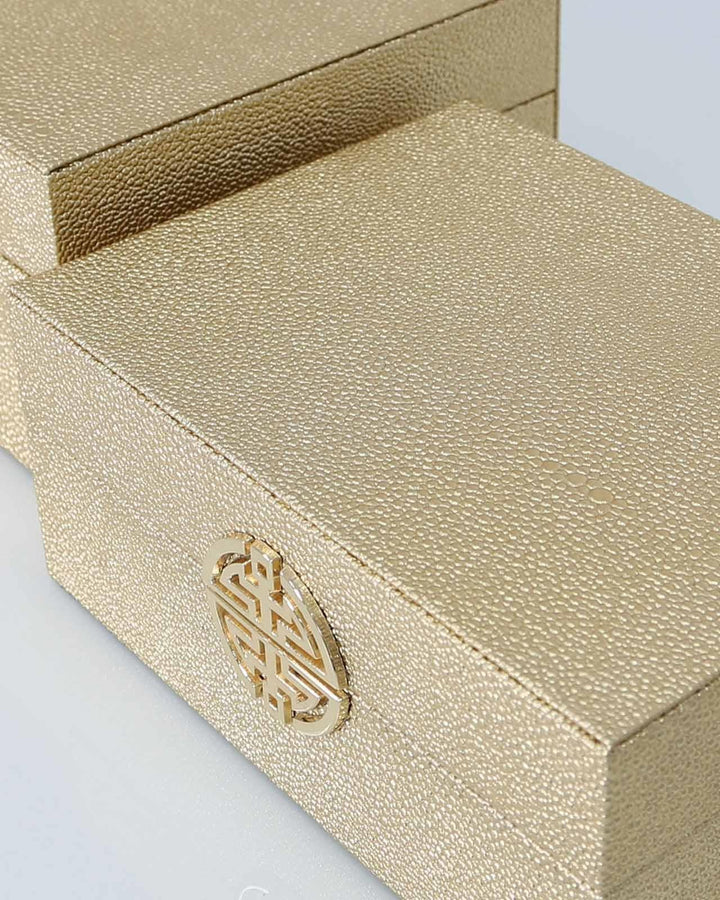 Gold Faux Leather Jewellery Boxes - Ideal