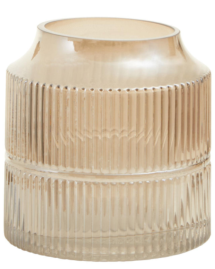 Small Gothenburg Grey Ribbed Glass Vase - Ideal