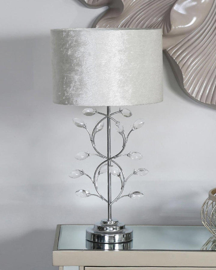 Arwen Ivory Crystal Gem Table Lamp - Ideal