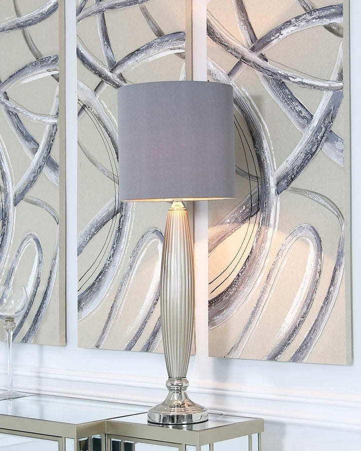 Tall Ribbed Glass Table Lamp - Ideal