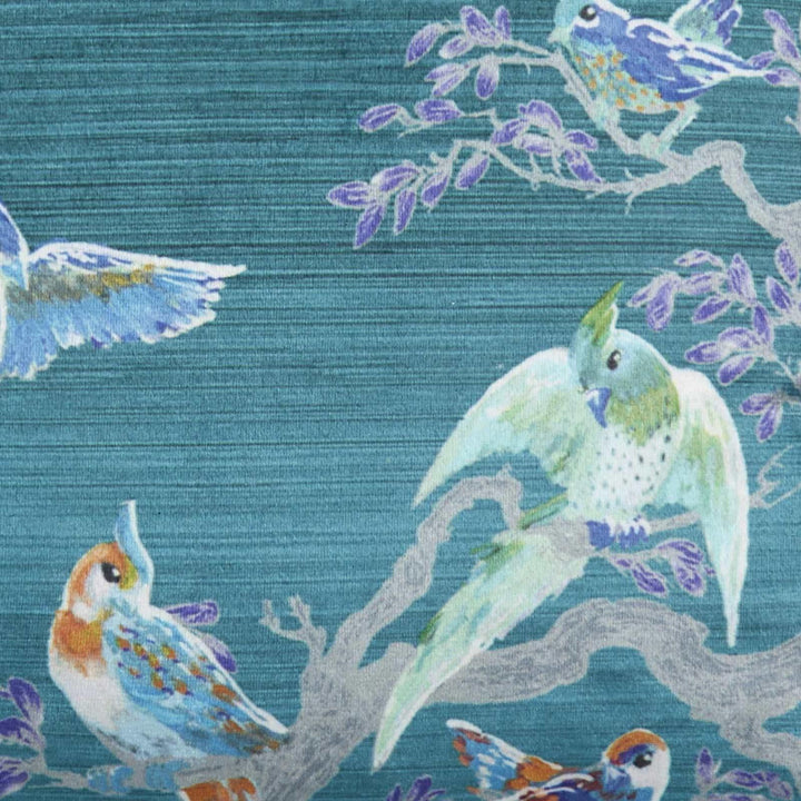 Birdity Absurdity Velvet Blue Cushion Cover 17" x 17" - Ideal