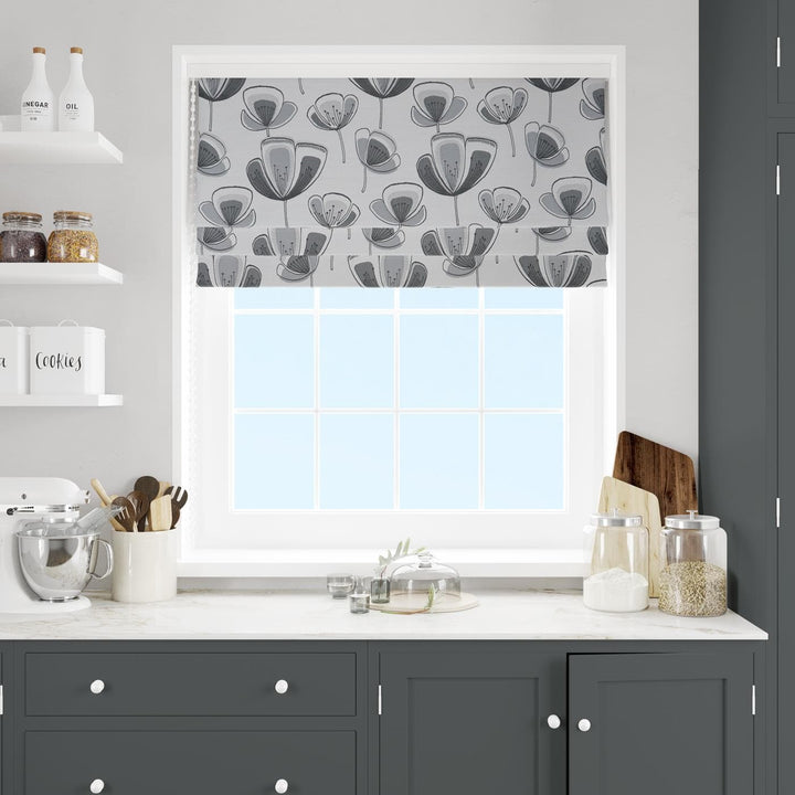 Hiona Charcoal Made To Measure Roman Blind -  - Ideal Textiles
