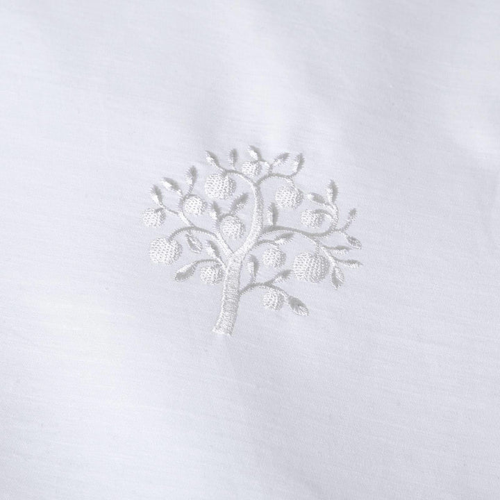 Embroidered Trees 100% Cotton White Duvet Cover Set - Ideal