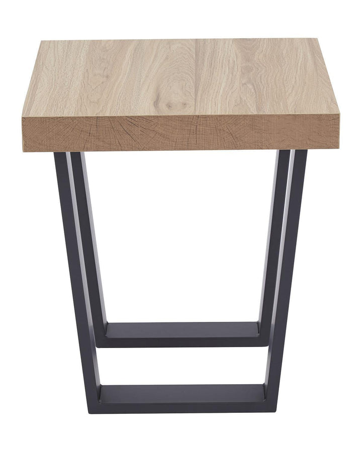 Paris Natural Wood Side Table with Black Metal Legs - Ideal