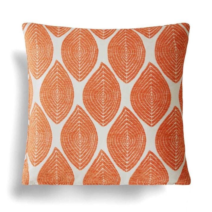 Bliss Chenille Leaf Cantaloupe Cushion Cover 18'' x 18'' -  - Ideal Textiles