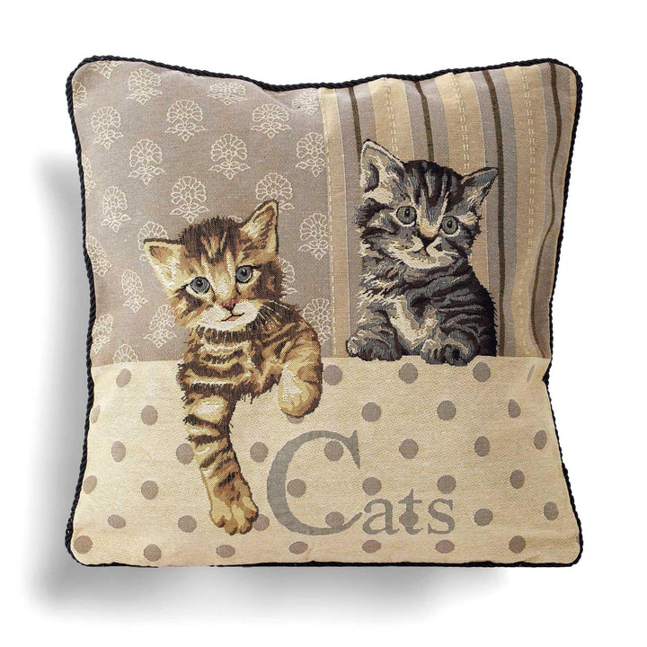 Cats Woven Tapestry Cushion Cover 18" x 18" -  - Ideal Textiles