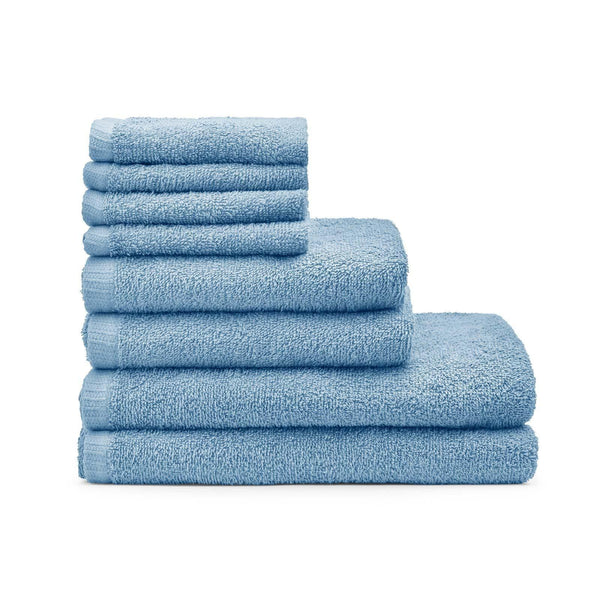 Quick Dry 100% Cotton 8 Piece Towel Bale Blue - Ideal