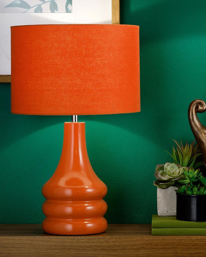 Raj Table Lamp Burnt Orange Ceramic - Ideal